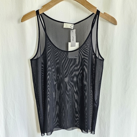 🇨🇦 Aritzia Wilfred Free McNally Black Sheer Mesh Tank Top - Picture 14 of 15